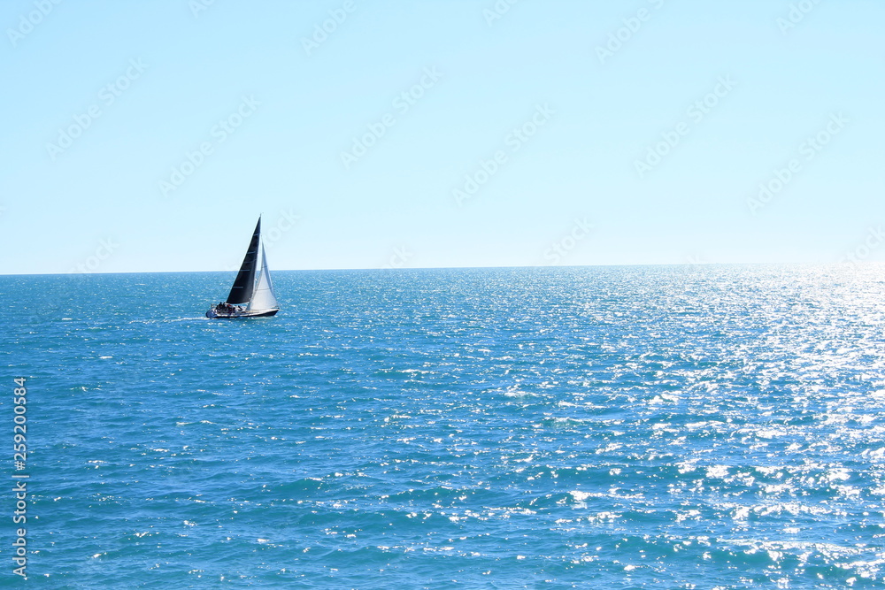 Sail boat in mediterranean sea, Sete, France