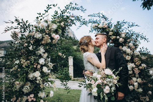 Beautiful and happy wedding couple