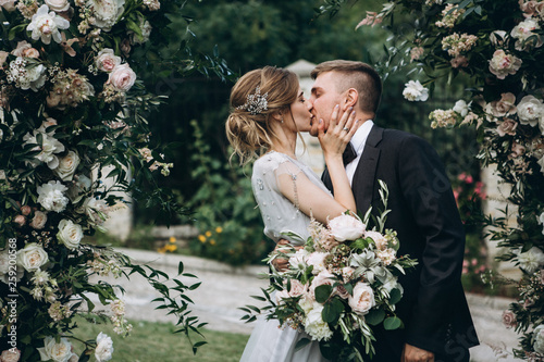 Beautiful and happy wedding couple