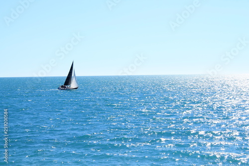 Sail boat in mediterranean sea, Sete, France