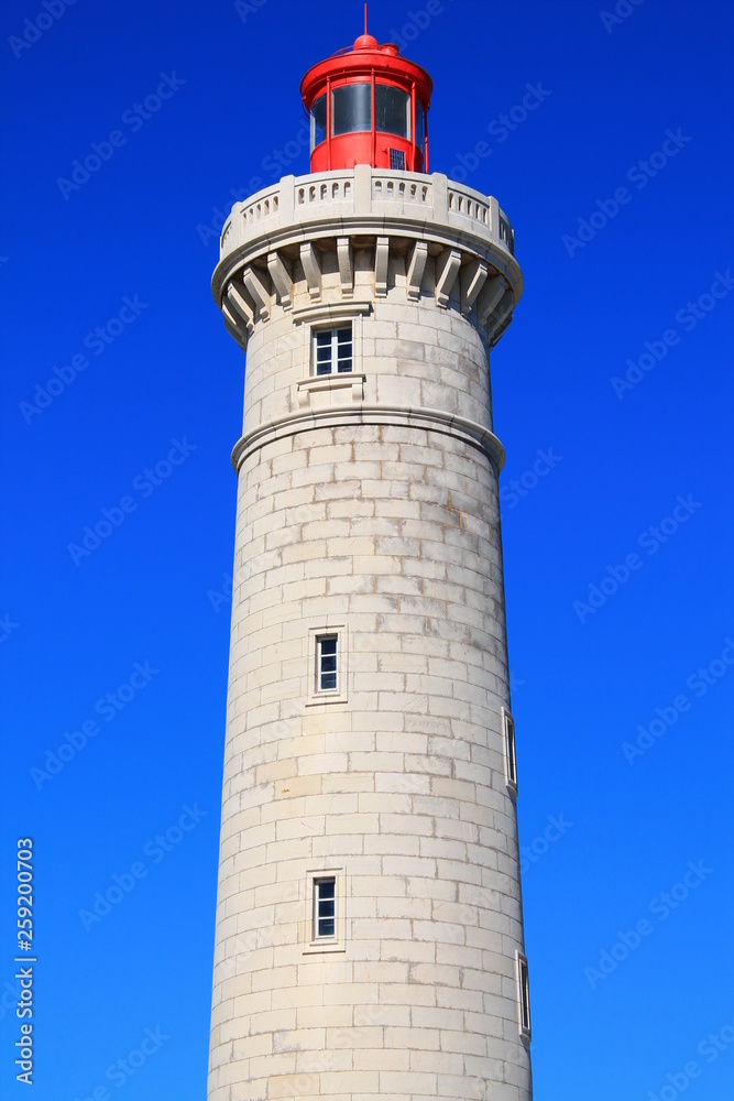 Lighthouse Saint Louis in Sete, a seaside resort and singular island in the Mediterranean sea, it is named the Venice of Languedoc Rousillon, France