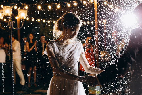 Beautiful wedding couple dancing