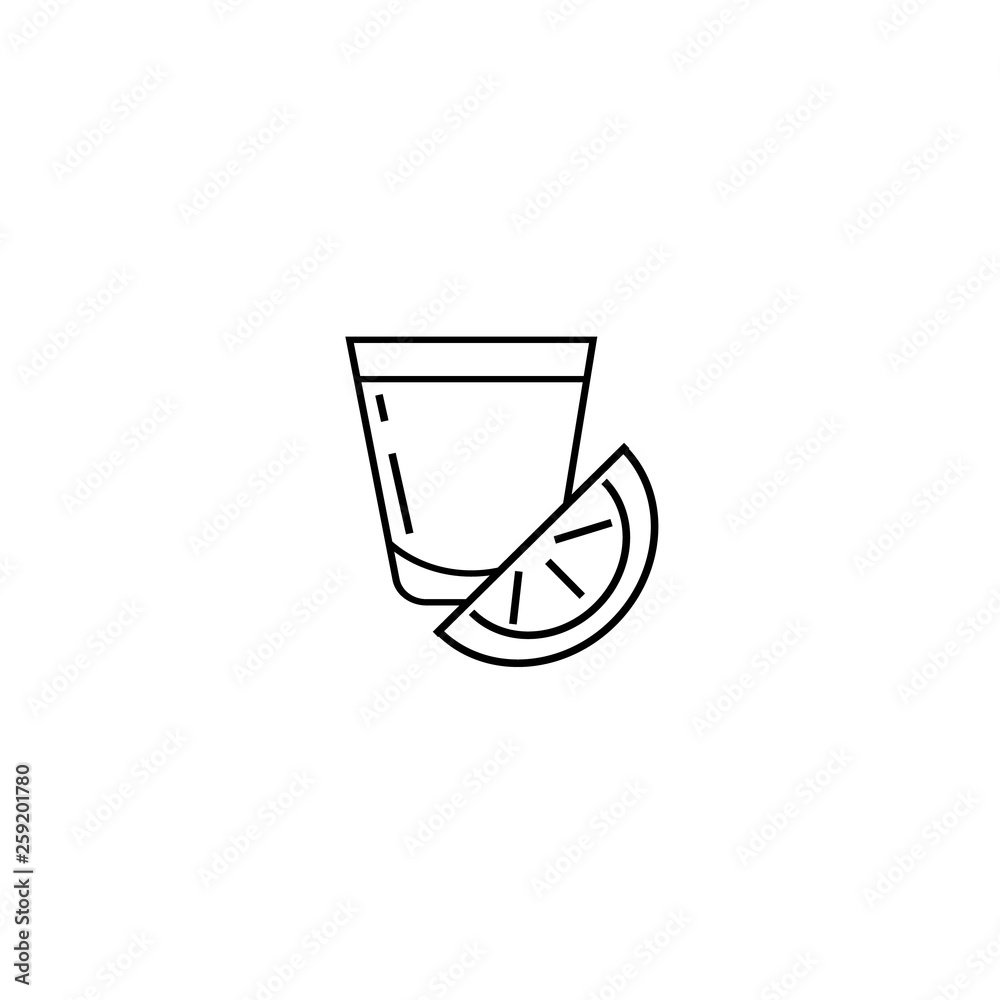 Tequila glass vector icon Tequila glass vector icon