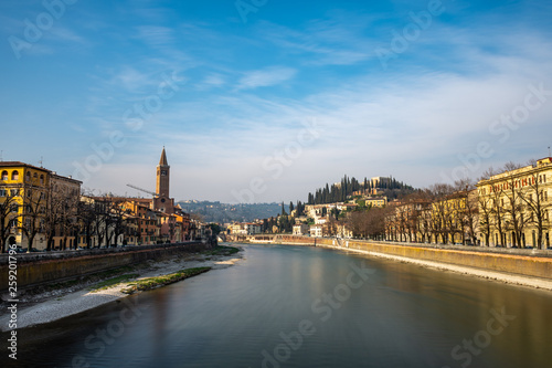 Panoramic view of Verona on Adige river. Veneto region. Italy