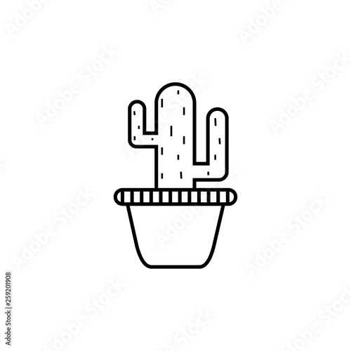 Cactus in a pot vector icon