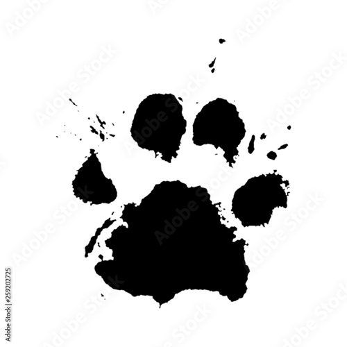 Paw Print Vector Paint Splatter Style