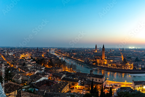 Beautiful sunset view of Verona, Veneto region, Italy © Stefanos Kyriazis