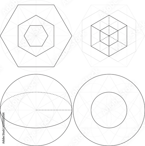 Sacred Geometry Vectors Circular Hex
