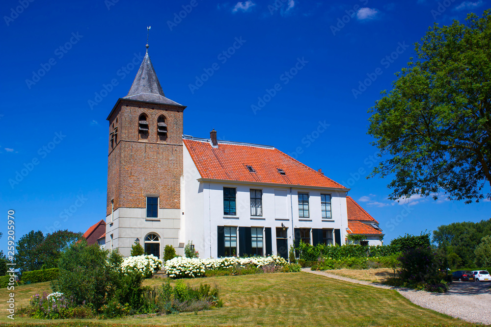 Church in traditional Dutch village Ooij, Gelderland, Netherlands