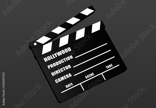 Hollywood Filmklappe 3D Illustration photo