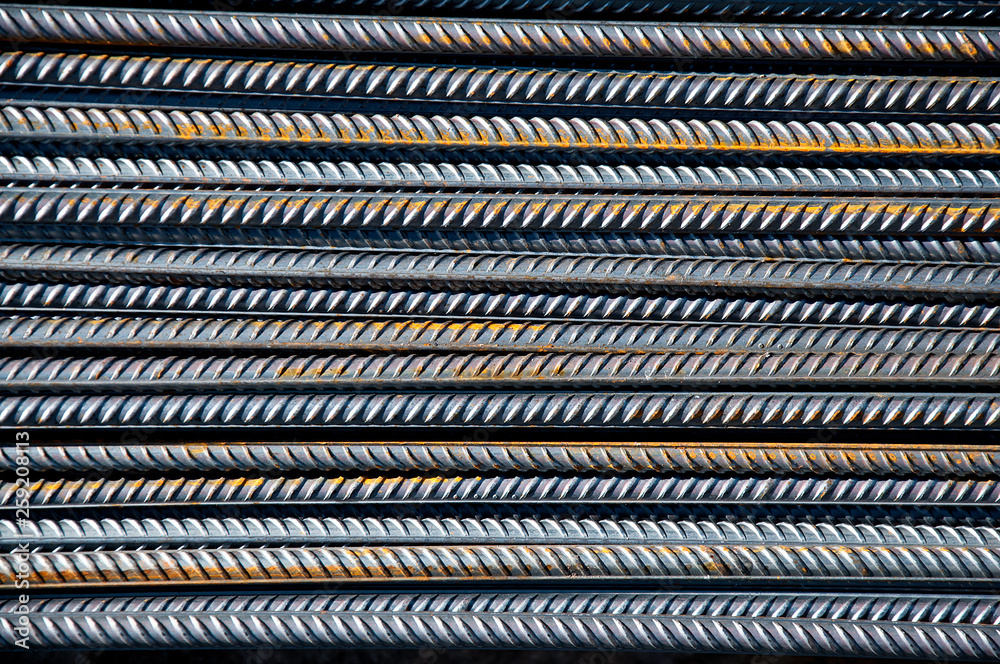 Close-up on reinforcing steel. Steel reinforcement close-up. Close-up on reinforcing steel. Steel reinforcement close-up.