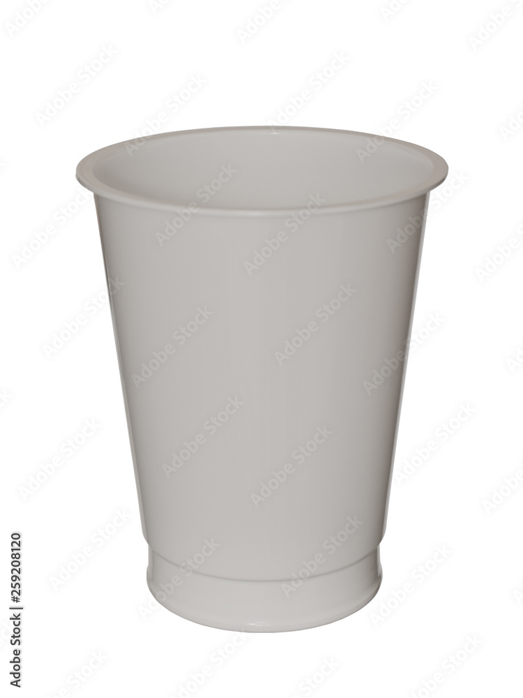 Empty plastic cup isolated on a white background Empty plastic cup isolated on a white background