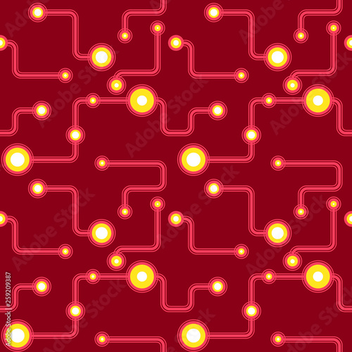 Bright fireflies abstract hand-drawn sketch. Vector circuit pattern for textile, prints, wallpaper, wrapping paper, web decor etc.