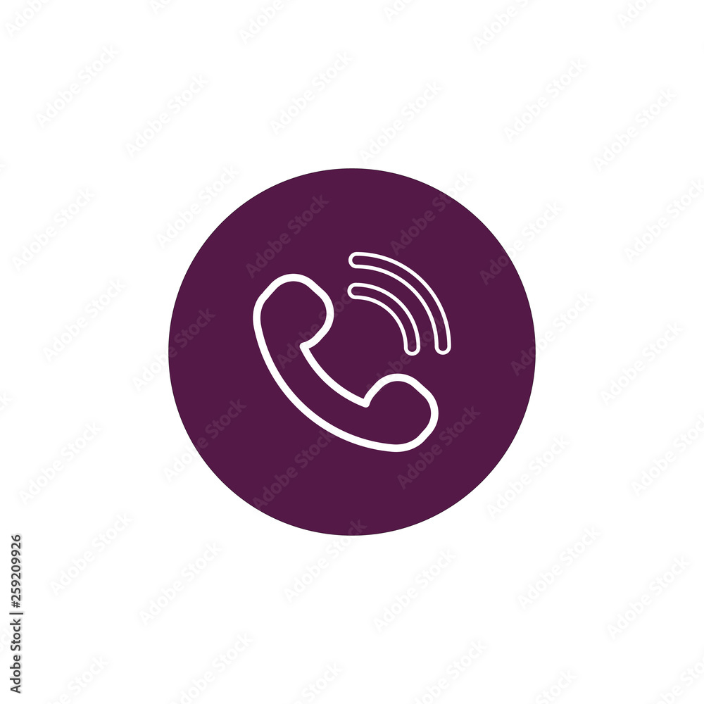 Phone icon in trendy flat style isolated. Handset icon with waves. Telephone symbol for your design, logo, UI. Vector illustration, EPS10. Phone icon in trendy flat style isolated. Handset icon with waves. Telephone symbol for your design, logo, UI. Vector illustration, EPS10.