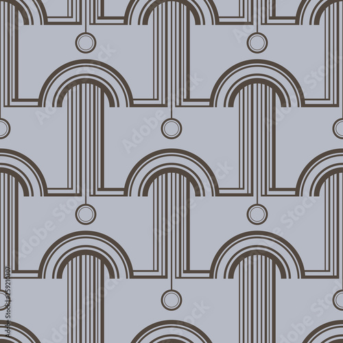 Pattern with abstract architectural forms. Vector seamless pattern for textile, prints, wallpaper, wrapping paper, web decor etc.