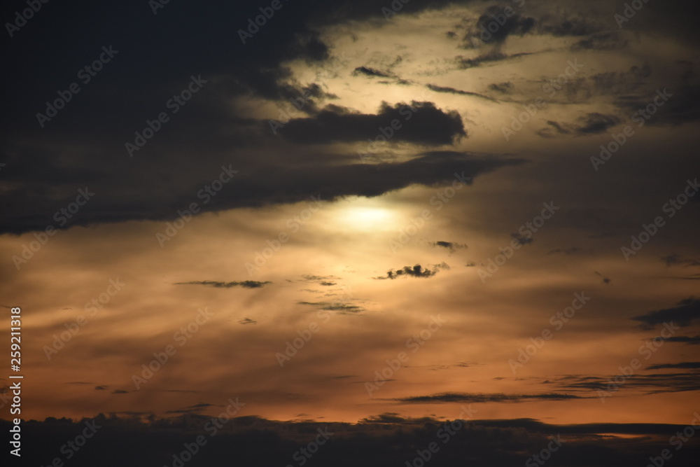 sunset with clouds