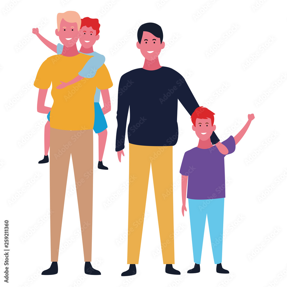 Family and kids cartoons isolated Family and kids cartoons isolated