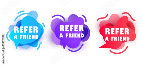 Refer a friend concept. Banner for business, marketing and advertising. Vector illustration.