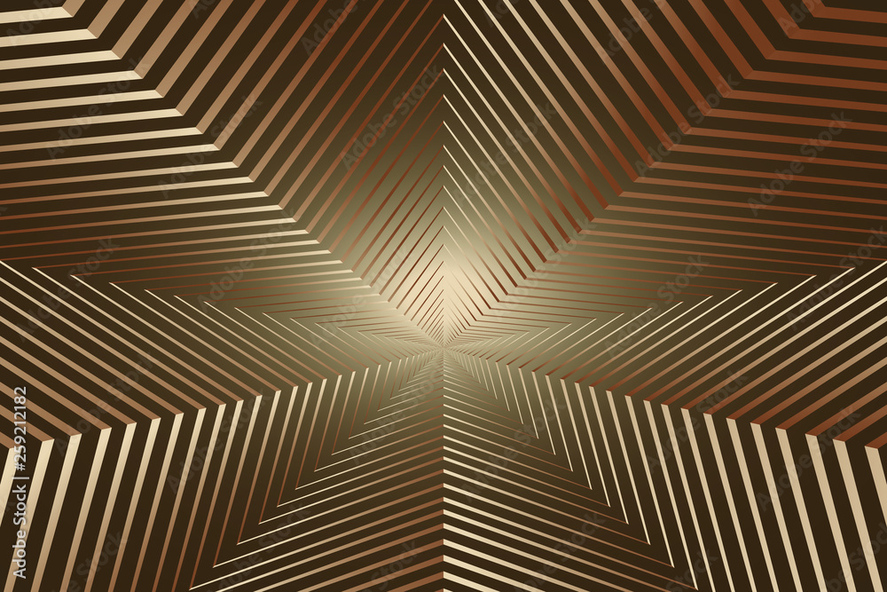 Abstract Striped Pattern with Lighting. Tunnel in The Form of Star. 3D Illustration Abstract Striped Pattern with Lighting. Tunnel in The Form of Star. 3D Illustration