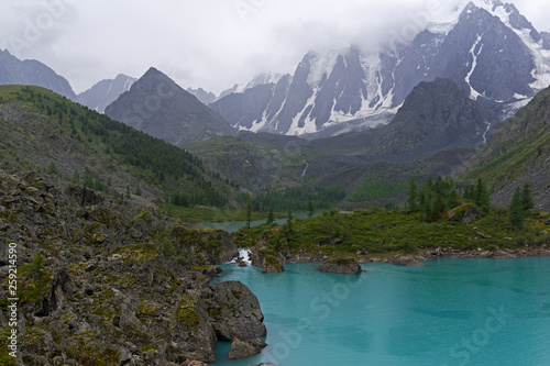 Upper Shavlinskoe Lake. Altai Mountains, Russia.