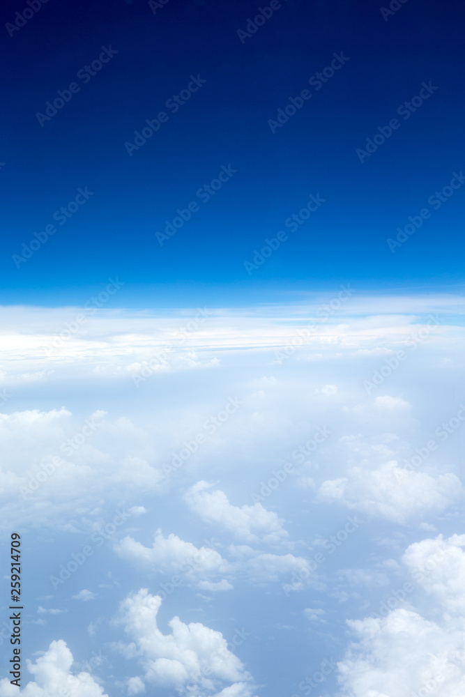 blue sky background with tiny clouds. panorama