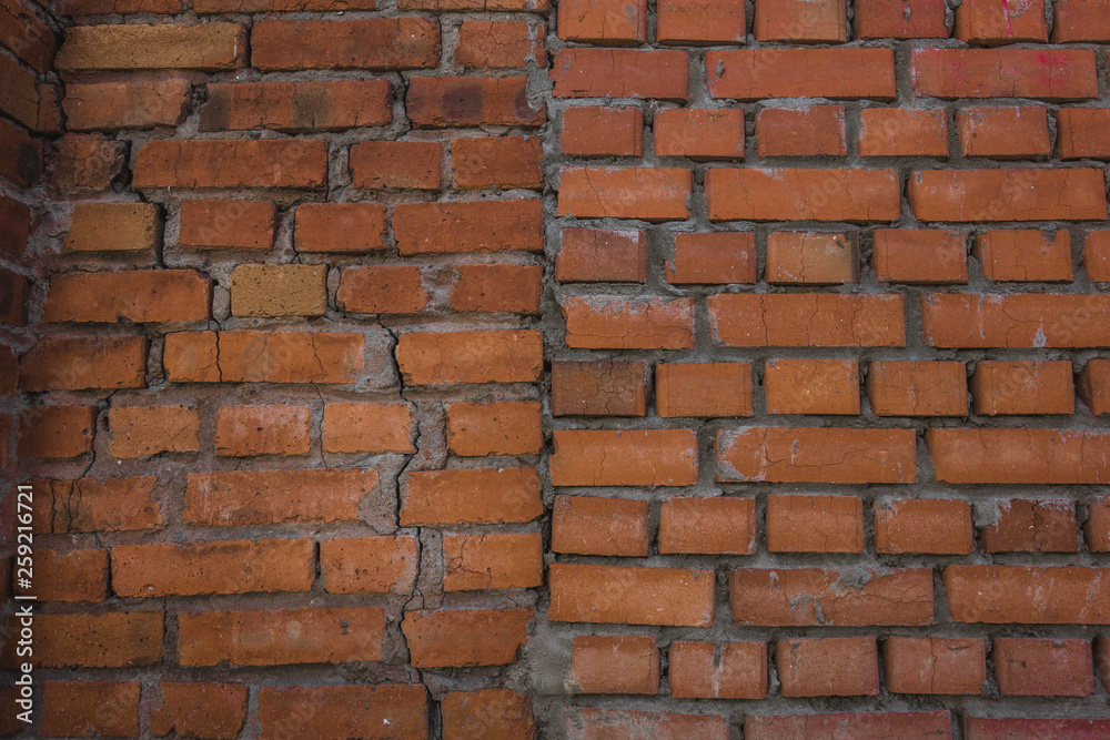 Obraz premium old red brick wall texture background dark