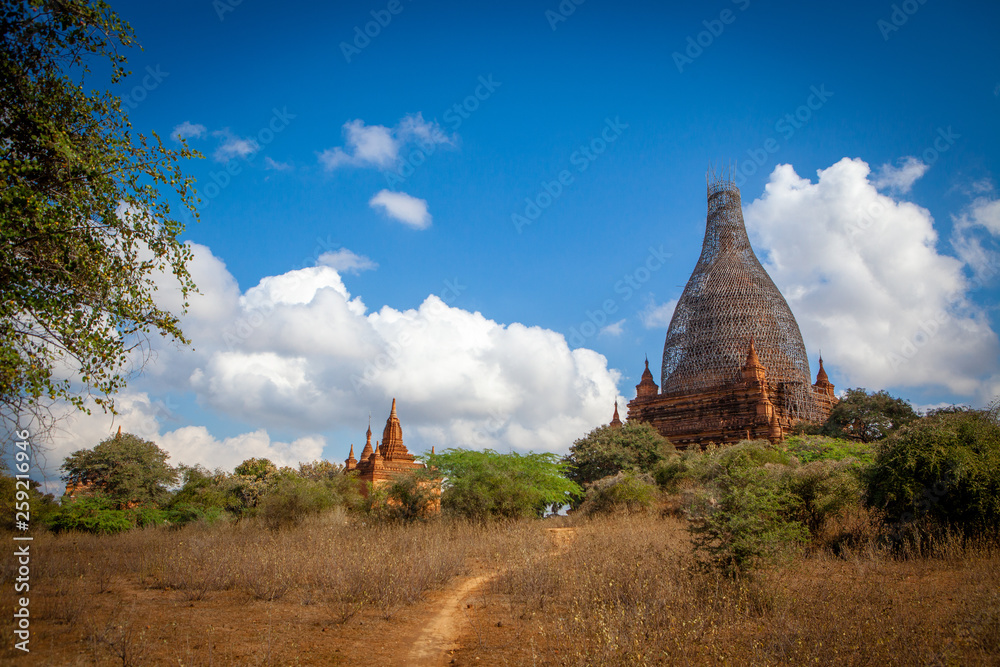 Ancient buddhist pagodas in old Bagan, Myanmar