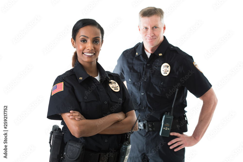 Police: Officer Partners Standing Together Stock Photo | Adobe Stock