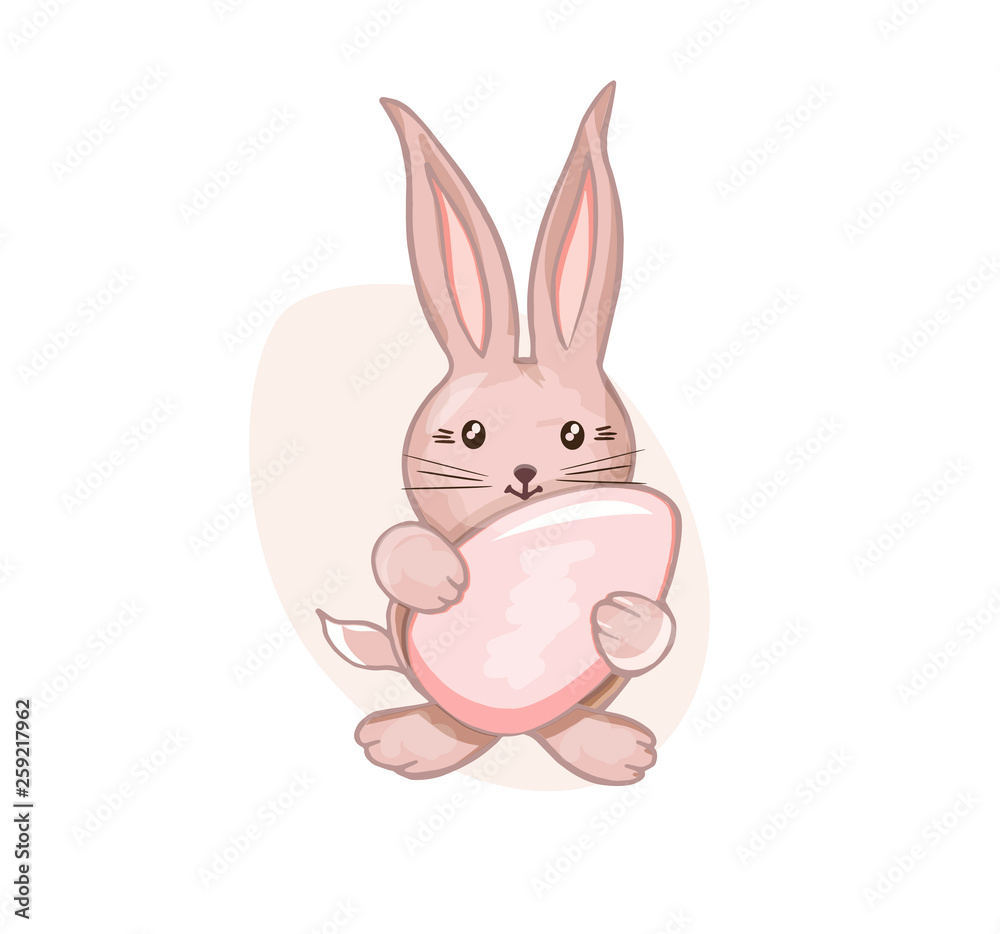 Easter Bunny is holding an egg. Vector illustration. Eps Easter Bunny is holding an egg. Vector illustration. Eps