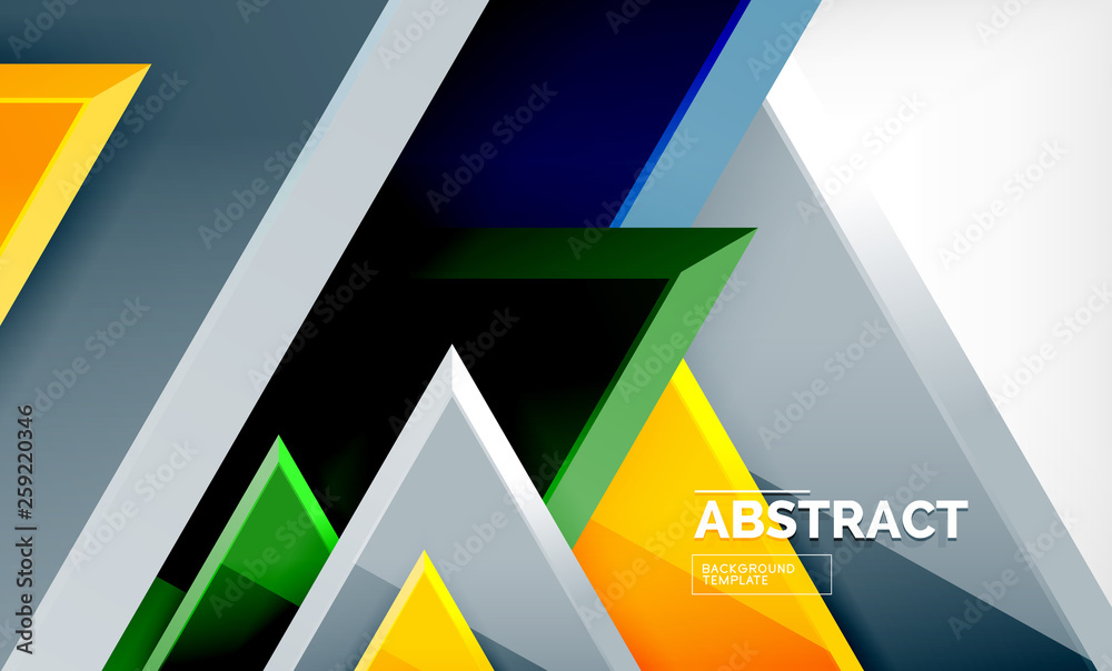 Triangular low poly background design, multicolored triangles Triangular low poly background design, multicolored triangles