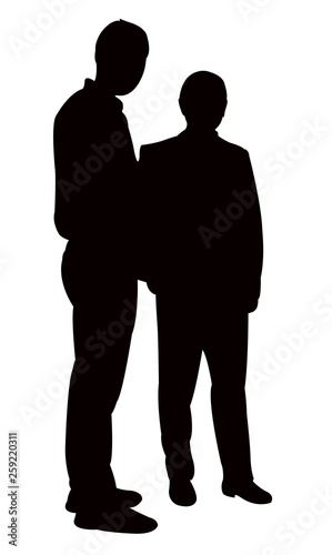 two men body silhouette vector
