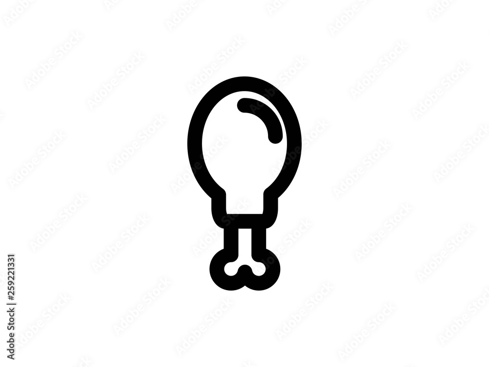 chicken leg outline vector icon