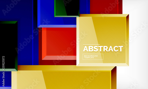 Geometric abstract background, modern square design