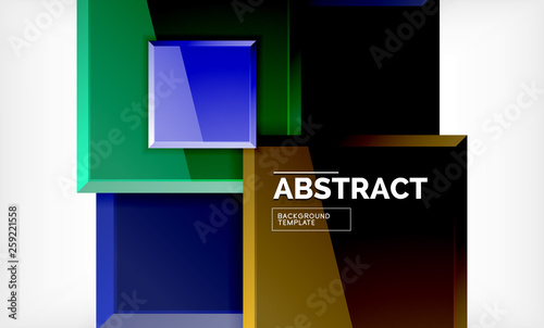 Geometric abstract background, modern square design