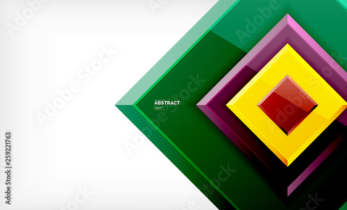 Geometric abstract background, modern square design