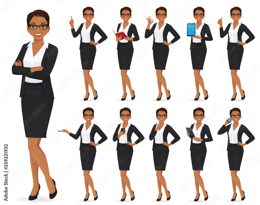 Businesswoman character set Businesswoman character set