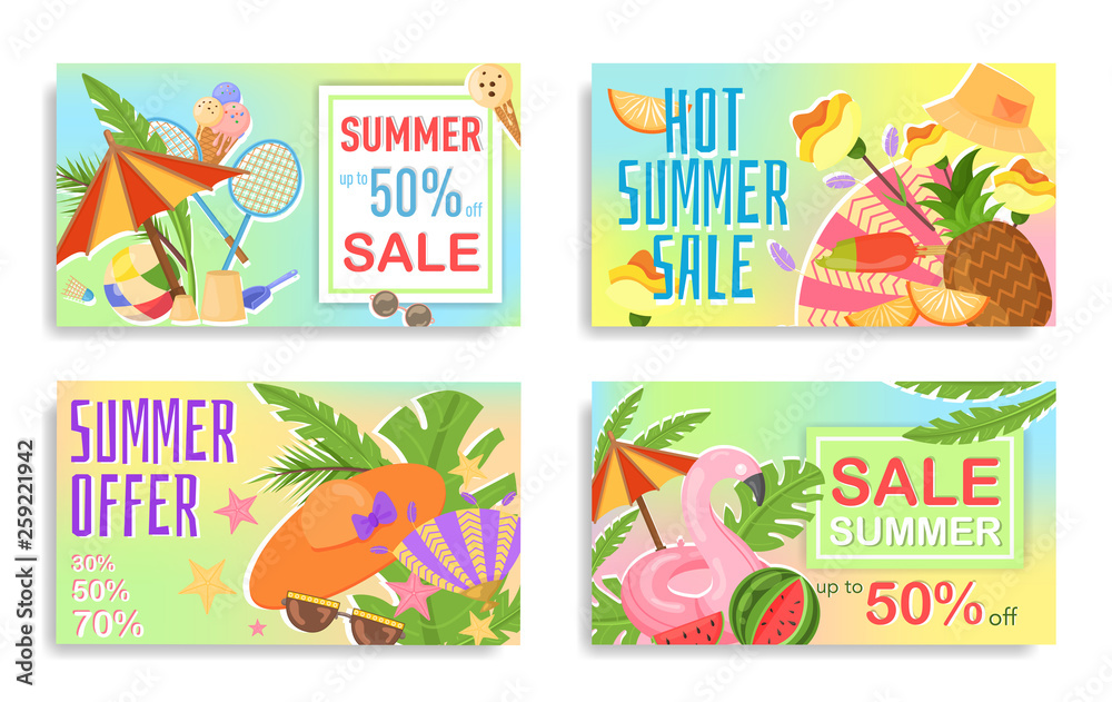 Summer sale banner, summertime concept