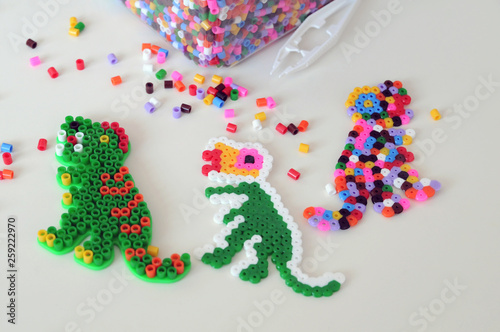 Making from perler beads, montessori game for children photo