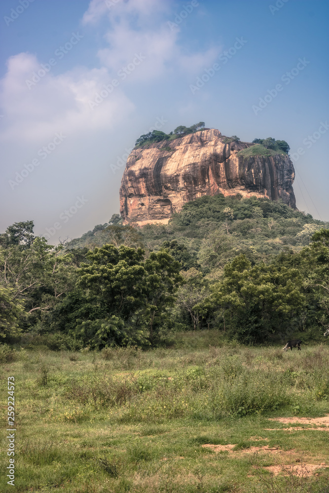 Sri Lanka travel landscape of Sigiriya Lion rock mountain unesco landmark Sri Lanka