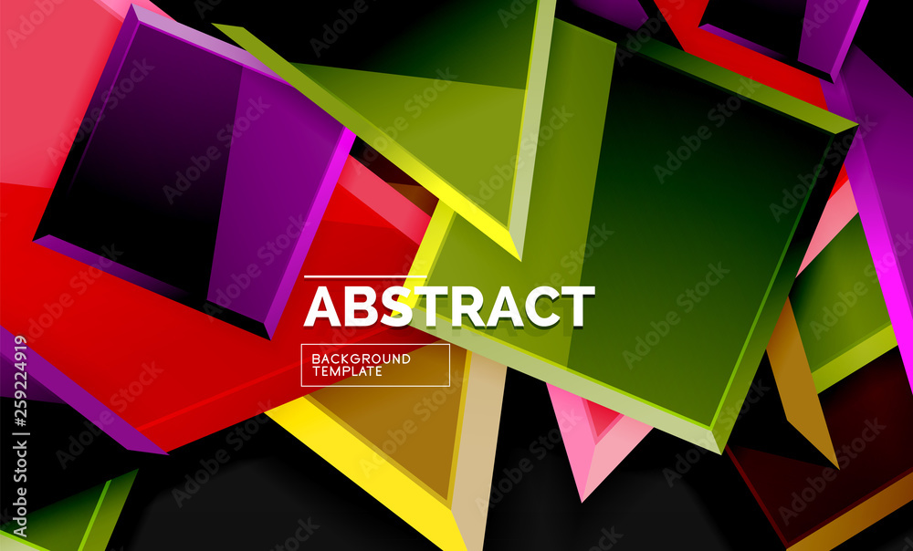Squares and triangles geometrical background Squares and triangles geometrical background