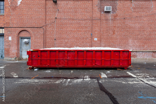 Red dumpster photo