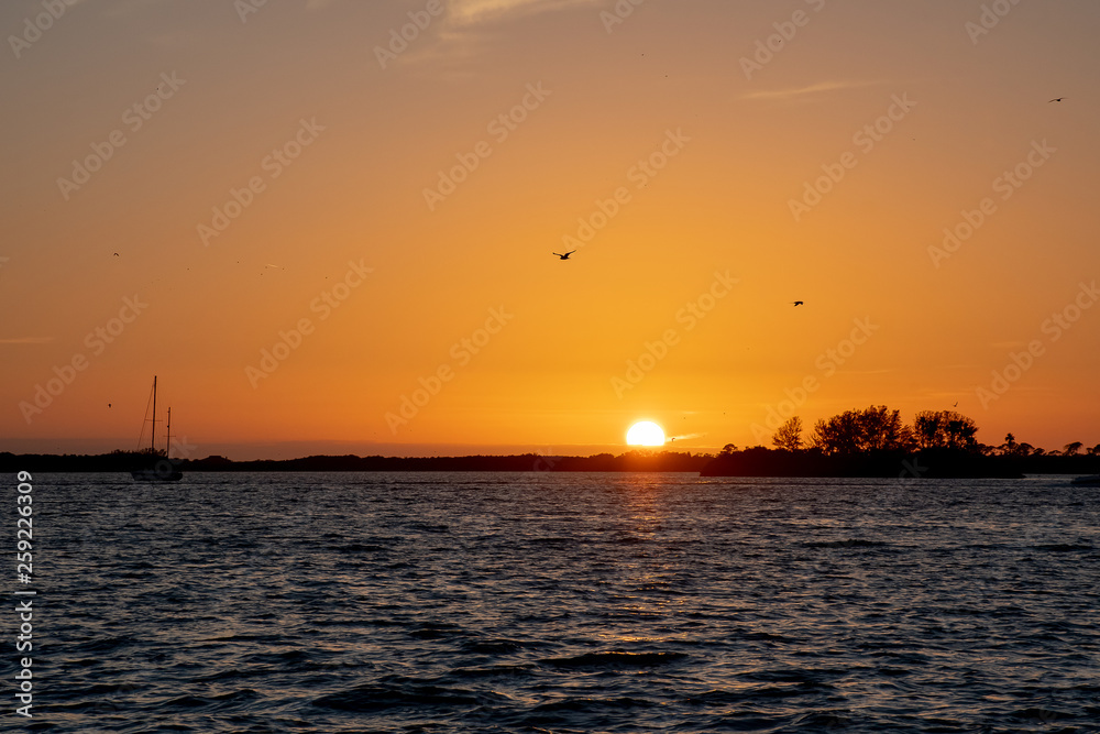 Sunset on the inter coastal waterways of Florida, USA Sunset on the inter coastal waterways of Florida, USA