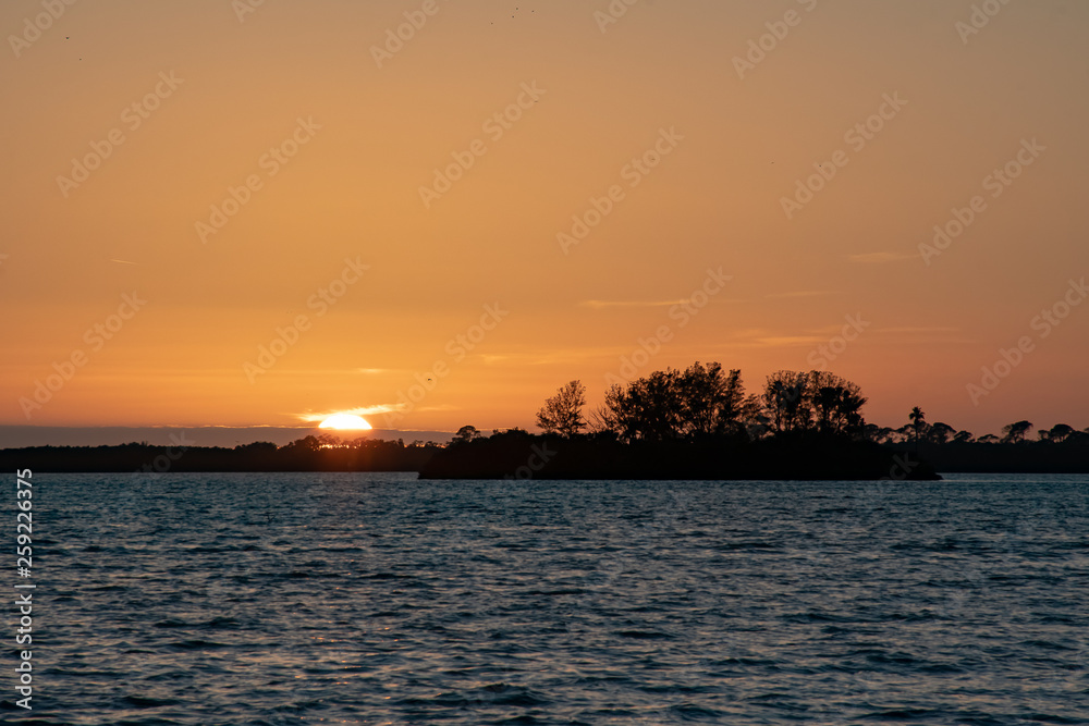 Sunset on the inter coastal waterways of Florida, USA