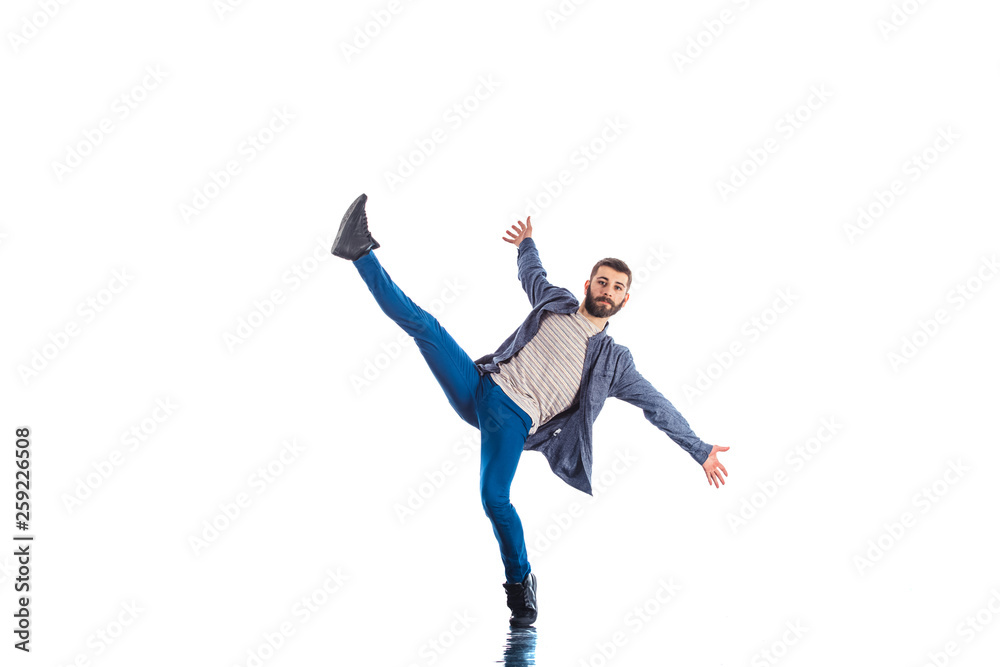 Man doing gymnastics exercise