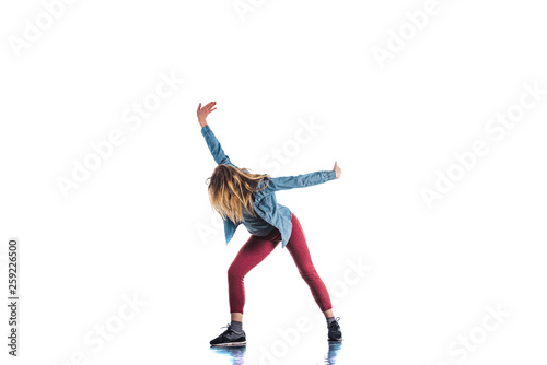 Girl training aerobic