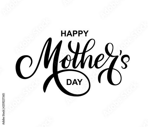Photographie Happy Mothers day vector greeting card on white background