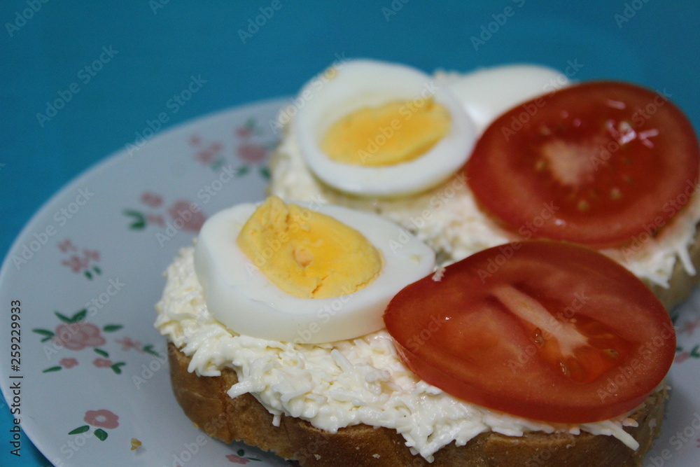sandwiches from a loaf with cheese, egg, tomato sandwiches from a loaf with cheese, egg, tomato