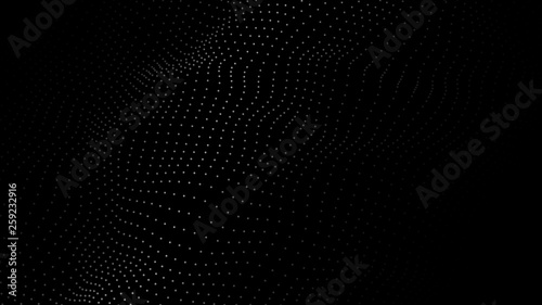 Abstract background. Big data. Vector illustration. Wave of particles.