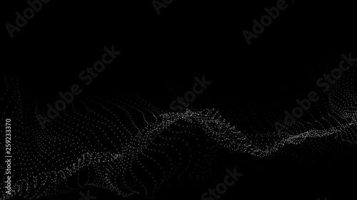 Abstract background. Big data. Vector illustration. Wave of particles.