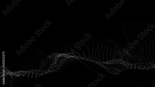 Abstract background. Big data. Vector illustration. Wave of particles.